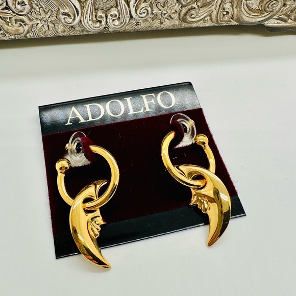 Celestial Moon Face Earrings - Picture 6 of 6